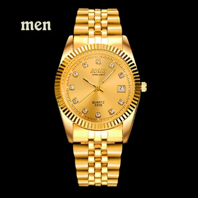 Fashion Couples Wristwatches Gold luxury  Women Dress Watch