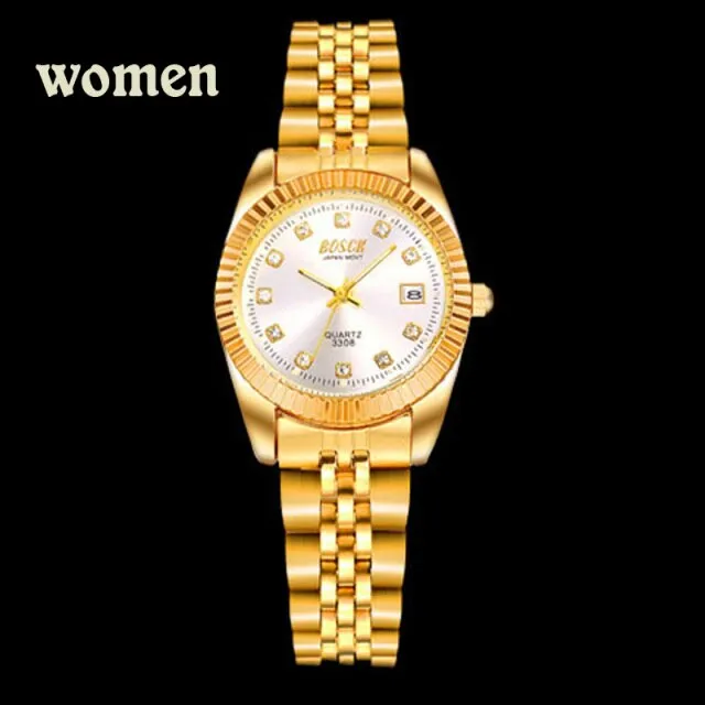 Fashion Couples Wristwatches Gold luxury  Women Dress Watch