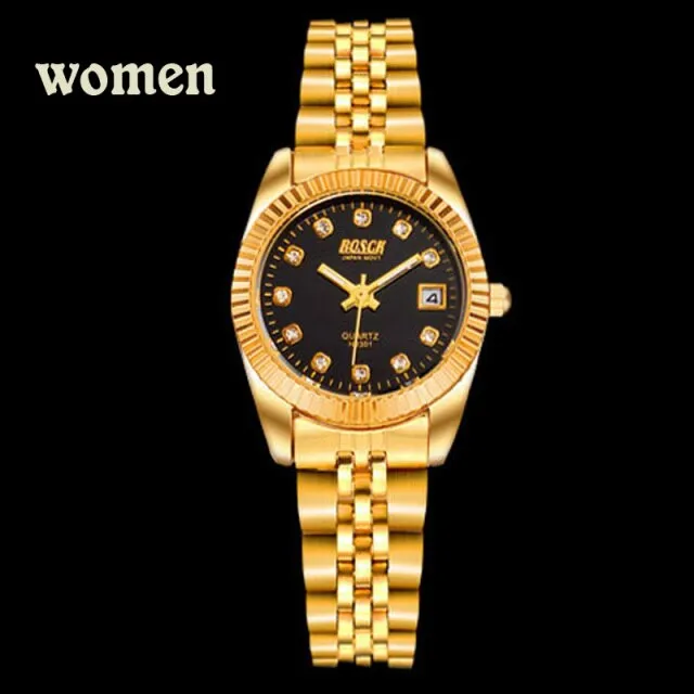 Fashion Couples Wristwatches Gold luxury  Women Dress Watch