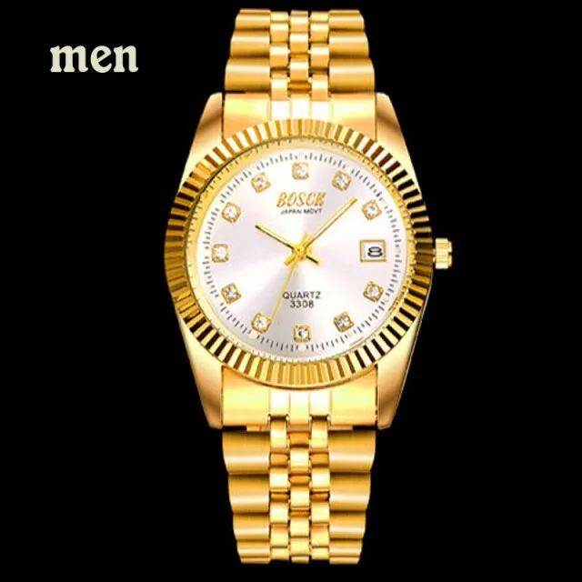 Fashion Couples Wristwatches Gold luxury  Women Dress Watch