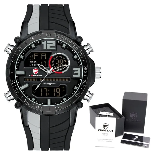 Fashion Dual Display Sports Mens Wristwatch Analog Digital Waterproof Clock
