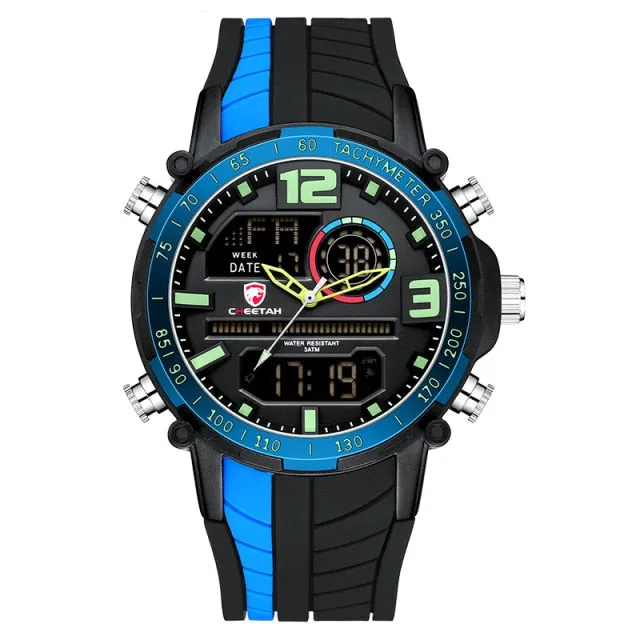 Fashion Dual Display Sports Mens Wristwatch Analog Digital Waterproof Clock