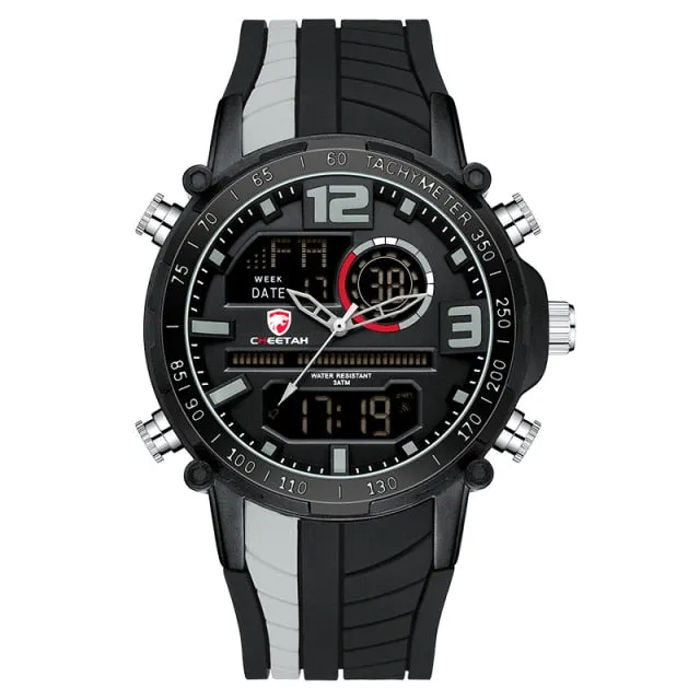 Fashion Dual Display Sports Mens Wristwatch Analog Digital Waterproof Clock