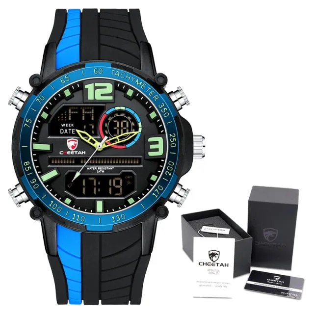 Fashion Dual Display Sports Mens Wristwatch Analog Digital Waterproof Clock