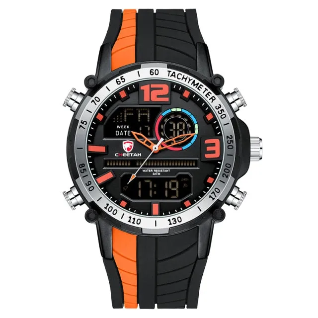 Fashion Dual Display Sports Mens Wristwatch Analog Digital Waterproof Clock