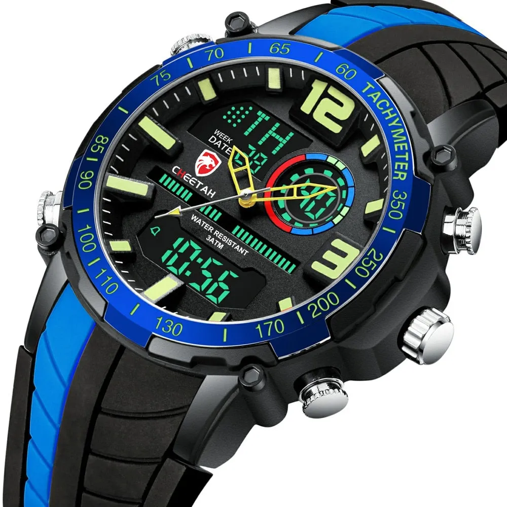 Fashion Dual Display Sports Mens Wristwatch Analog Digital Waterproof Clock