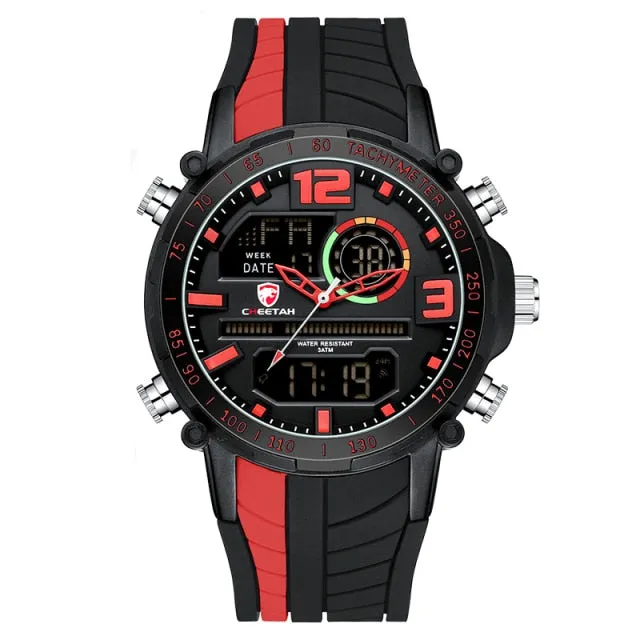 Fashion Dual Display Sports Mens Wristwatch Analog Digital Waterproof Clock