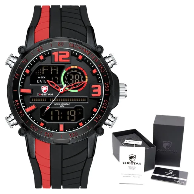 Fashion Dual Display Sports Mens Wristwatch Analog Digital Waterproof Clock