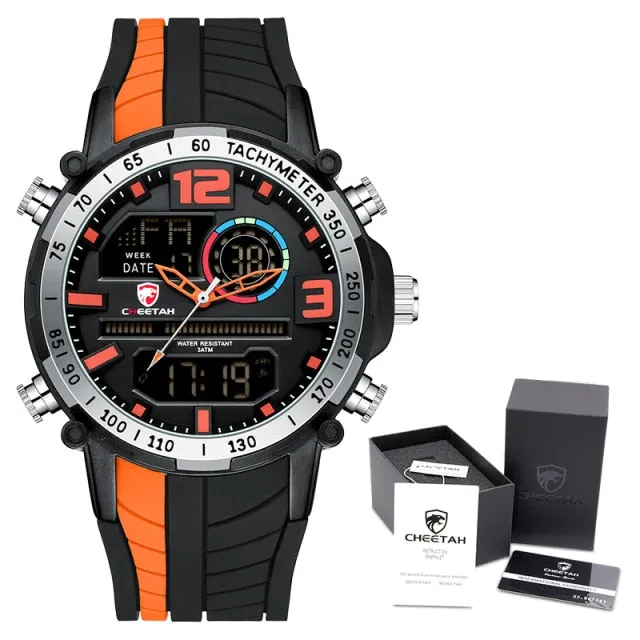 Fashion Dual Display Sports Mens Wristwatch Analog Digital Waterproof Clock