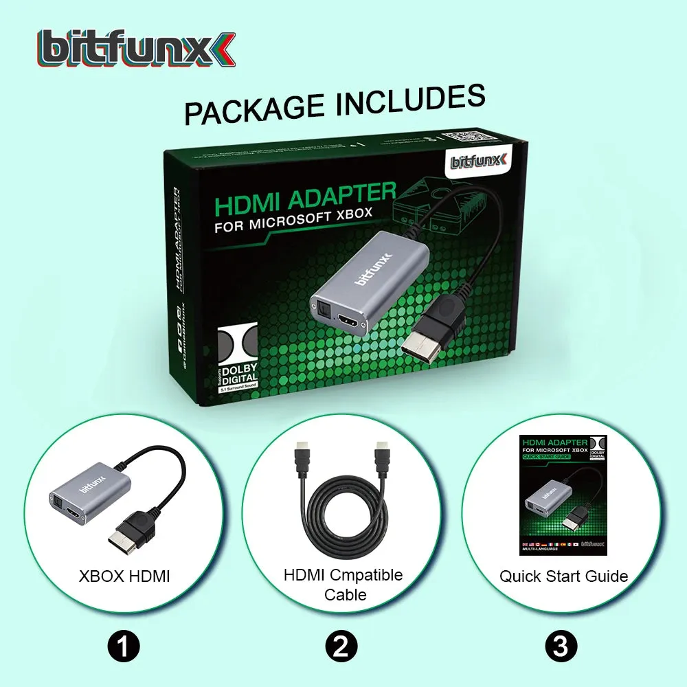 For Xbox Classic Retro Gaming Consoles Hd Cable Accepts 5.1 Dolby Digital Surround Sound Hdmi Adapter