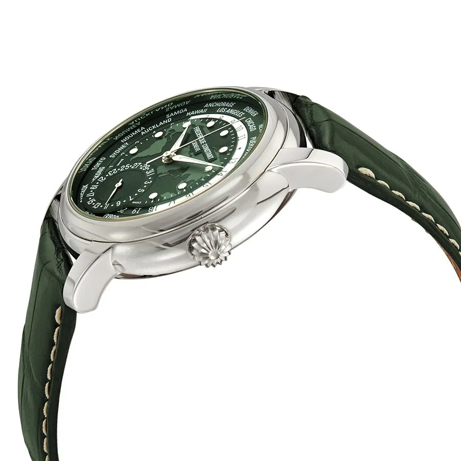 Frederique Constant Classic Wordtimer Manufacture Automatic Green Dial Men's Watch FC-718GRWM4H6