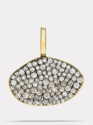 Gold and black rhodium diamond cluster pendant