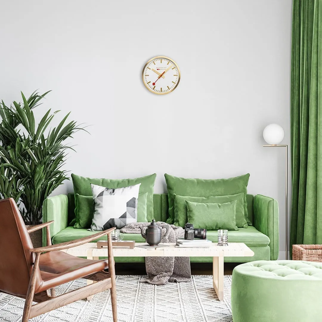 Gold Coloured Wall clock, 40 cm