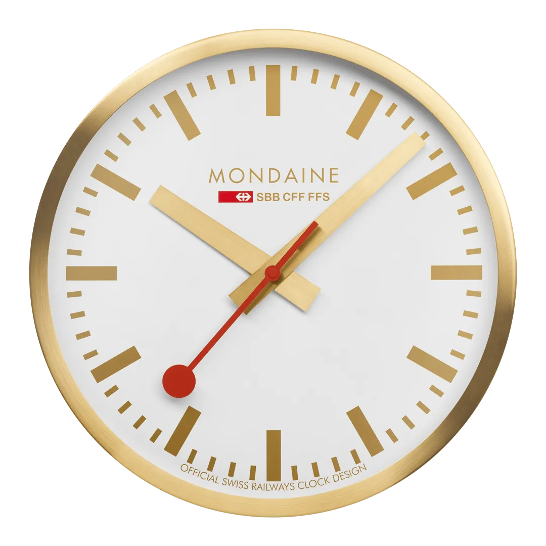 Gold Coloured Wall clock, 40 cm