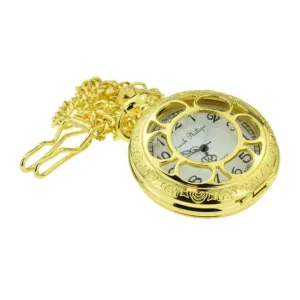 Gold Cut Out Quartz Pocket Watch