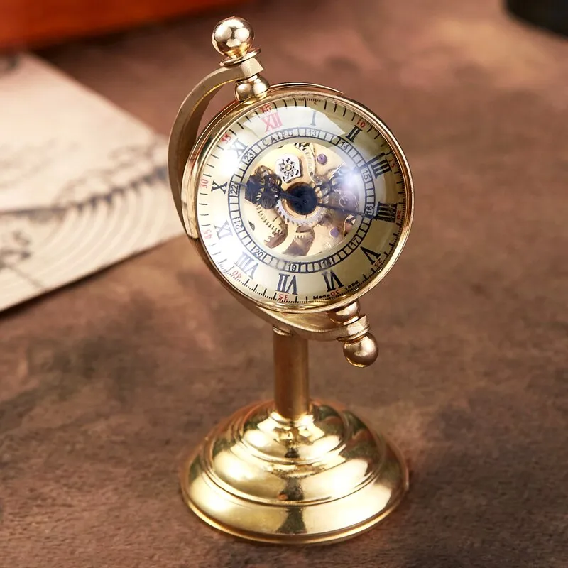 Gold Desk Clock Men Creative Gift For Pocket Watch