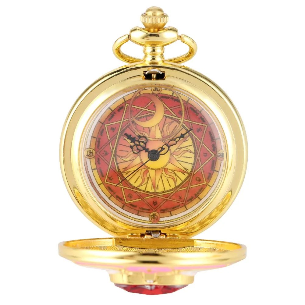 Graceful Women's Patterned Case Pocket Watch