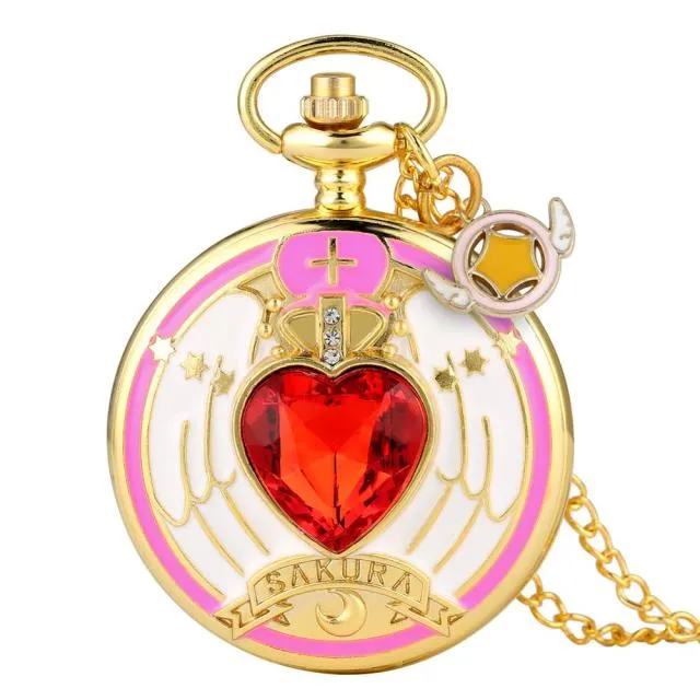 Graceful Women's Patterned Case Pocket Watch