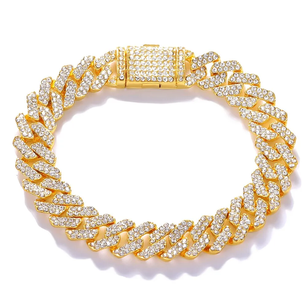 High Quality Rhinestone Paved Watch Bracelet Women Men