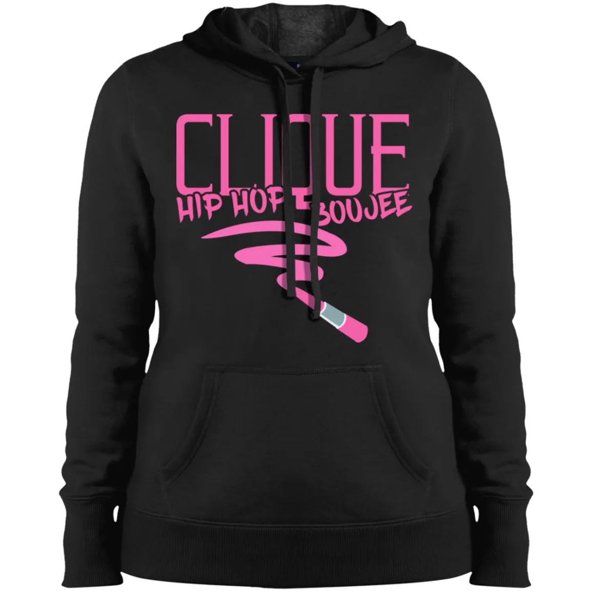 Hip Hop & Boujee's 'Lipstick Retro' Ladies' Pullover Hooded Sweatshirt