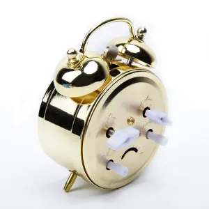 Horseshoe Mechanical  Gold Alarm Clock Manual Wind Up Vintage Nostalgic Metal Movement Creative Clock For Home Decoration