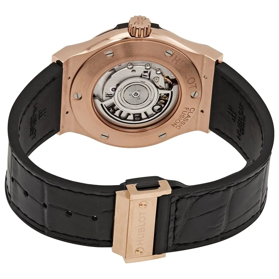 Hublot Classic Fusion Automatic Black Dial Men's 18kt Rose Gold Diamond Watch 542.OX.1180.LR.1104