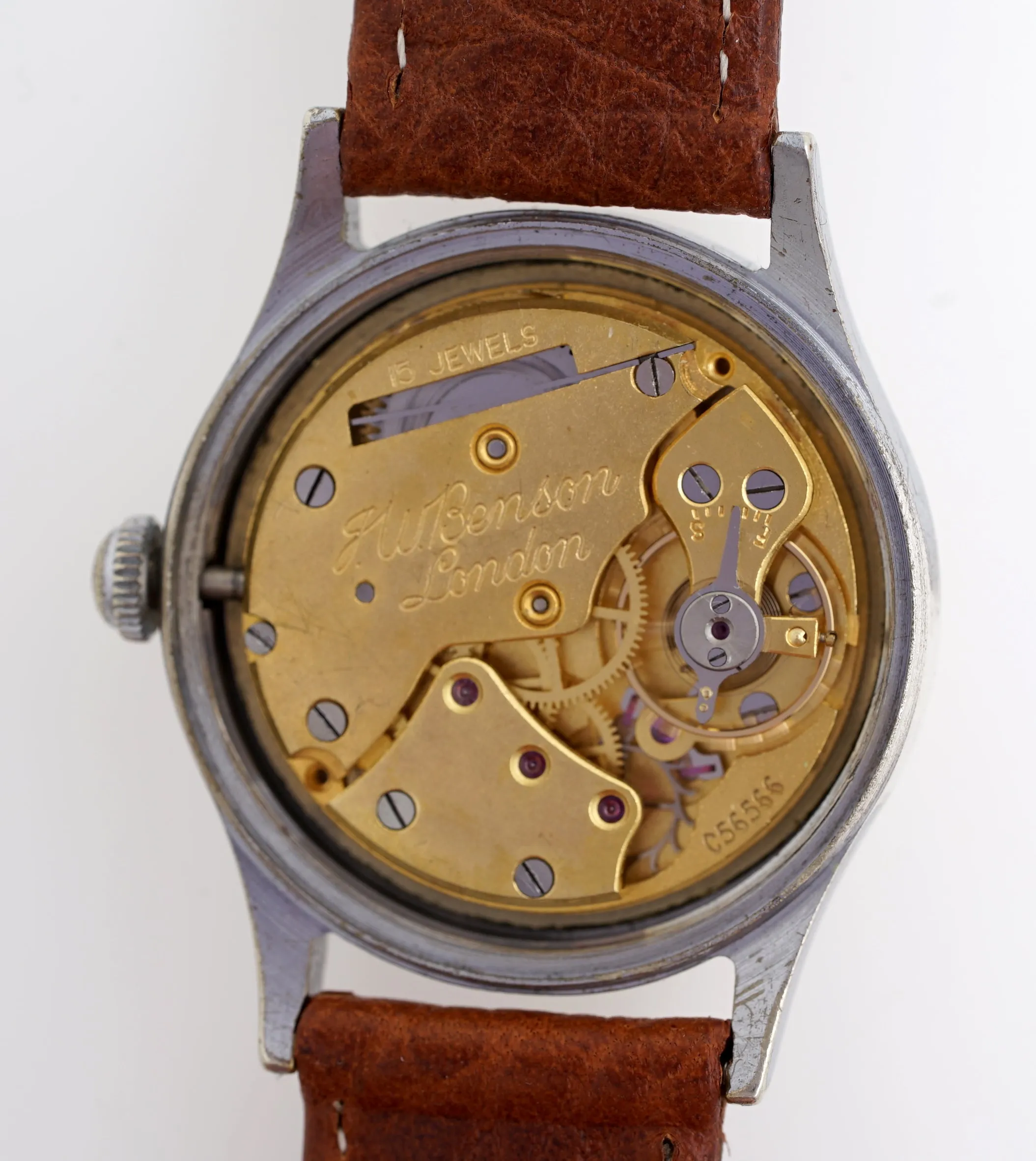 J W BENSON LONDON TROPICAL SMITHS ROMAN NUMERAL DIAL DENNISON AQUATITE CASE C 1950