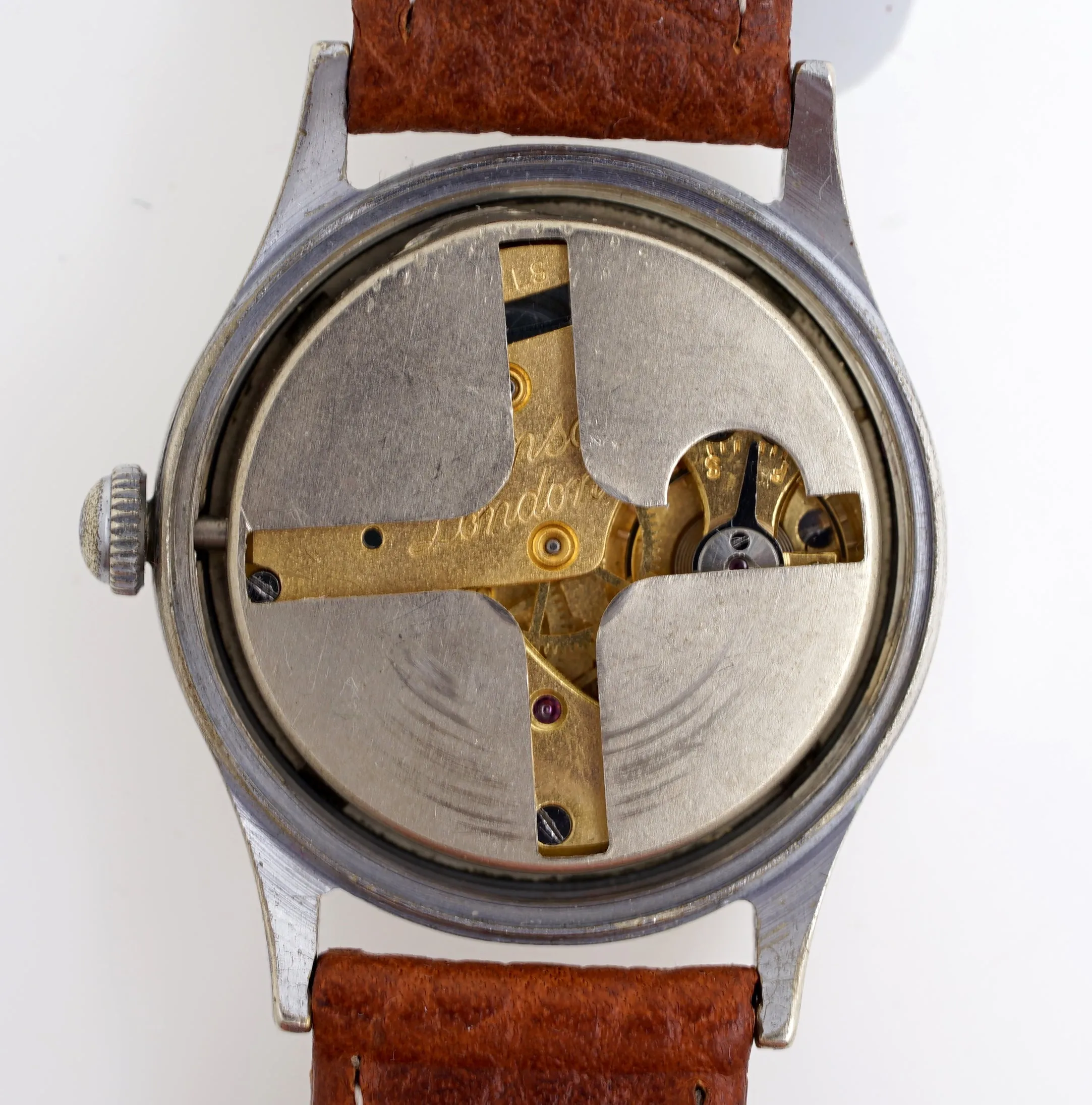 J W BENSON LONDON TROPICAL SMITHS ROMAN NUMERAL DIAL DENNISON AQUATITE CASE C 1950