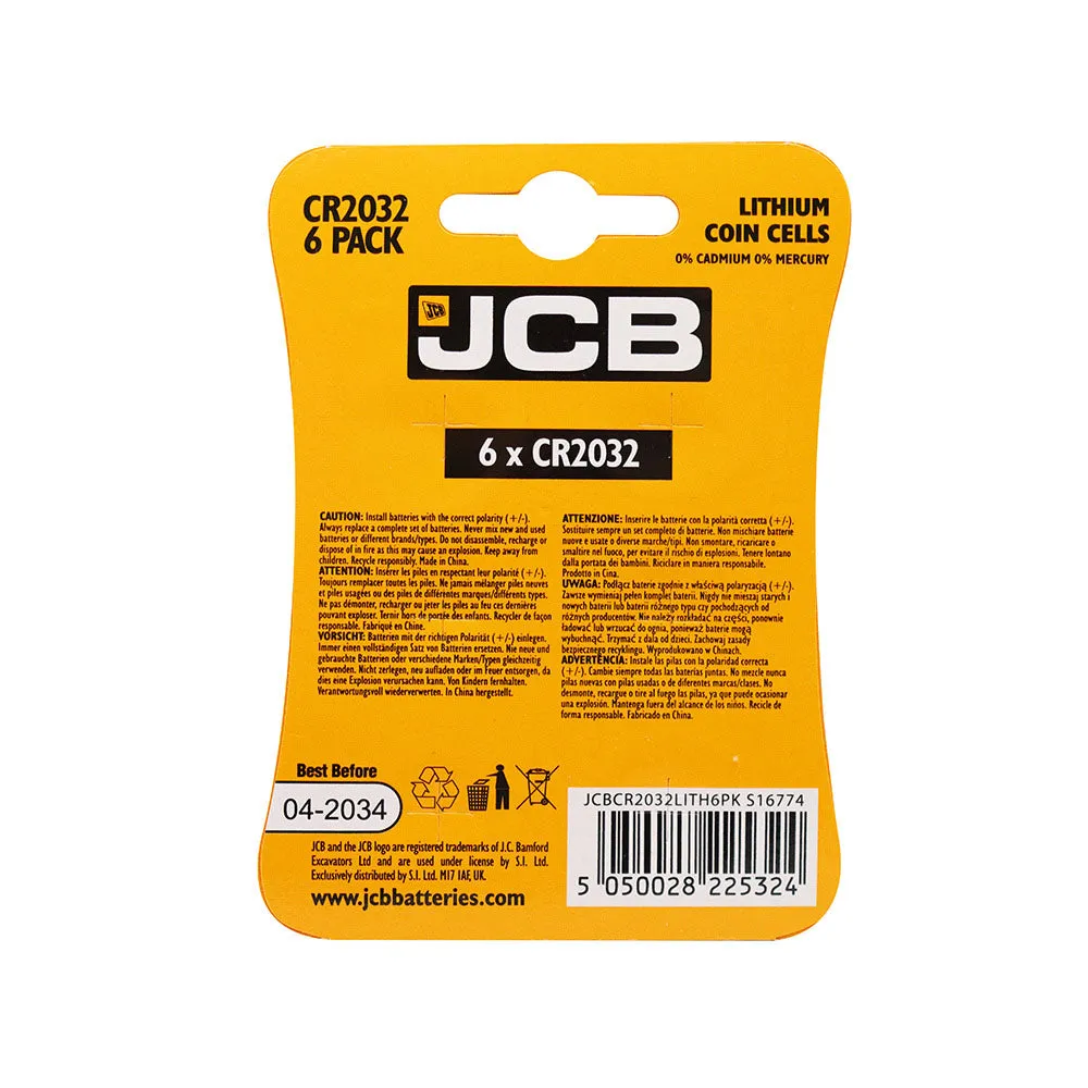 JCB Lithium Coin Cells Battery CR2032 3V 220 mAh