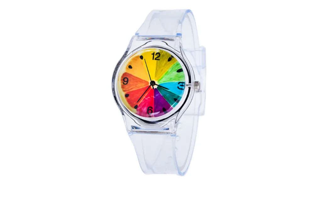 Kids Lovely Cute Pure White Color Silicone Rubber Strap Analog Watch