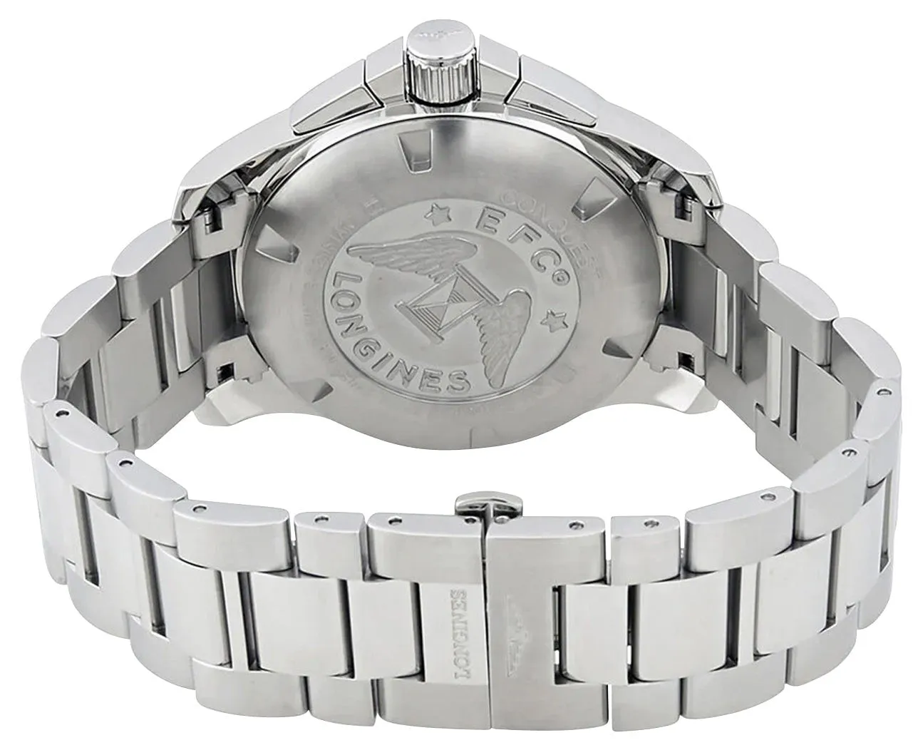 Longines Conquest Automatic Chronograph Stainless Steel Silver Dial Date Divers Mens Watch L3.801.4.76.6