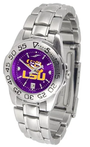 Louisiana State Tigers Ladies AnoChrome  Steel Band Sports Watch