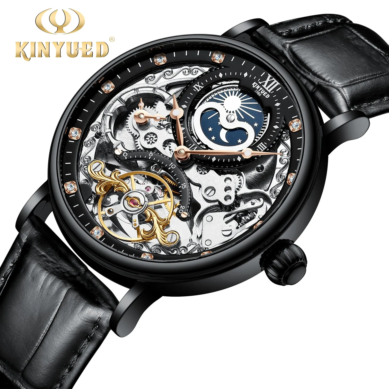 Luxury Leather Waterproof  Automatic Watch