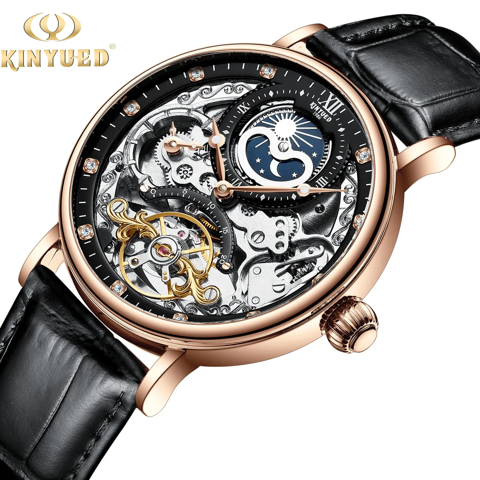 Luxury Leather Waterproof  Automatic Watch