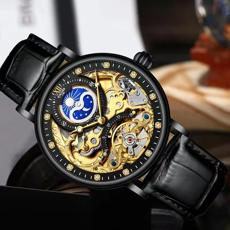 Luxury Leather Waterproof  Automatic Watch