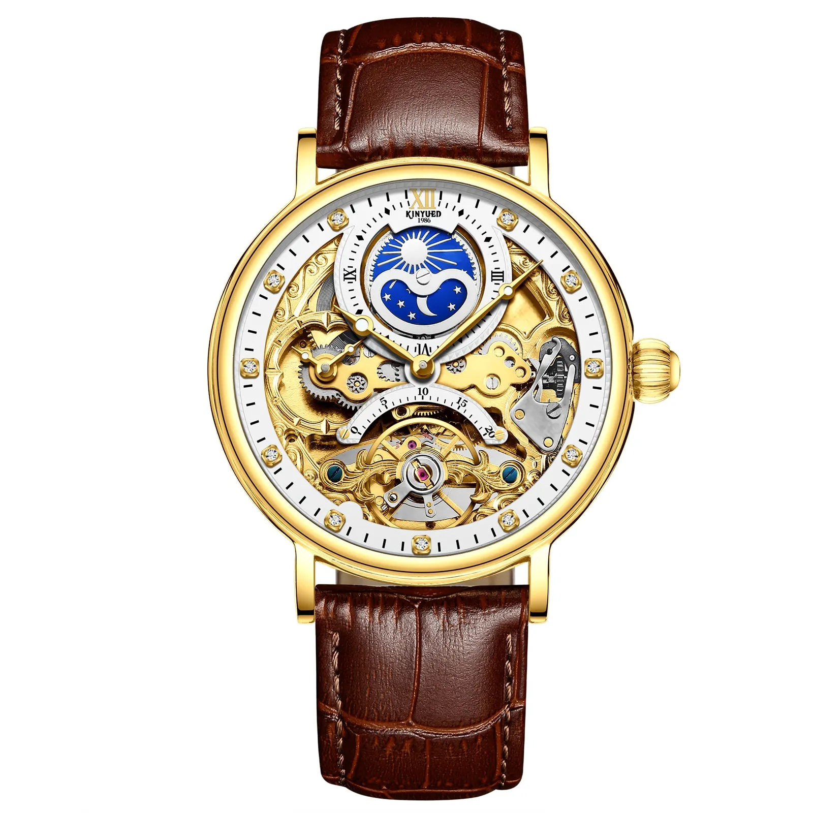 Luxury Leather Waterproof  Automatic Watch
