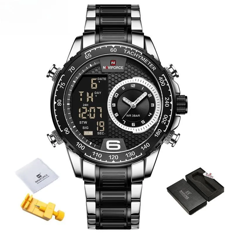 Luxury Watch Sexy Stainless Steel Digital Sport Chronograph Quartz Men Wristwatch