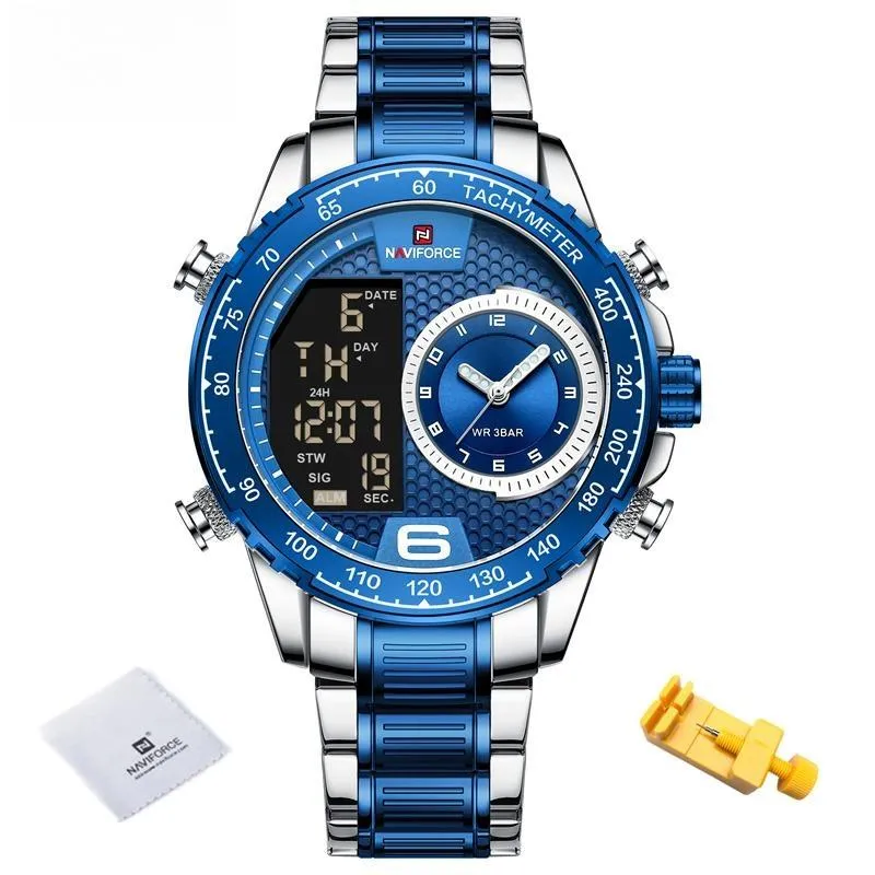 Luxury Watch Sexy Stainless Steel Digital Sport Chronograph Quartz Men Wristwatch