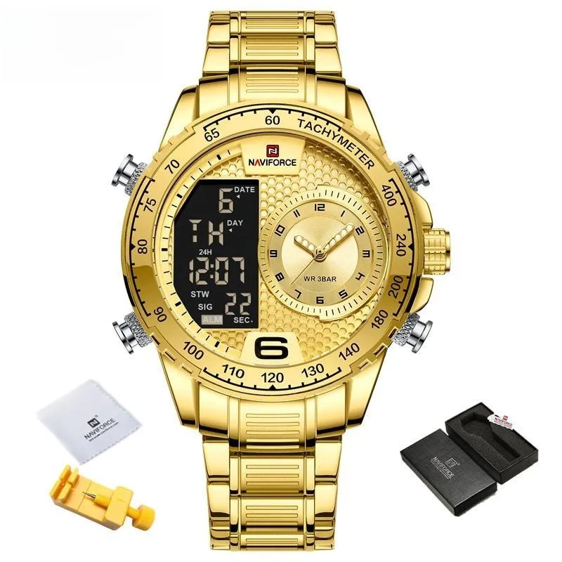 Luxury Watch Sexy Stainless Steel Digital Sport Chronograph Quartz Men Wristwatch