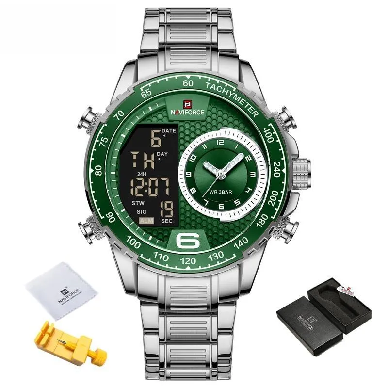 Luxury Watch Sexy Stainless Steel Digital Sport Chronograph Quartz Men Wristwatch