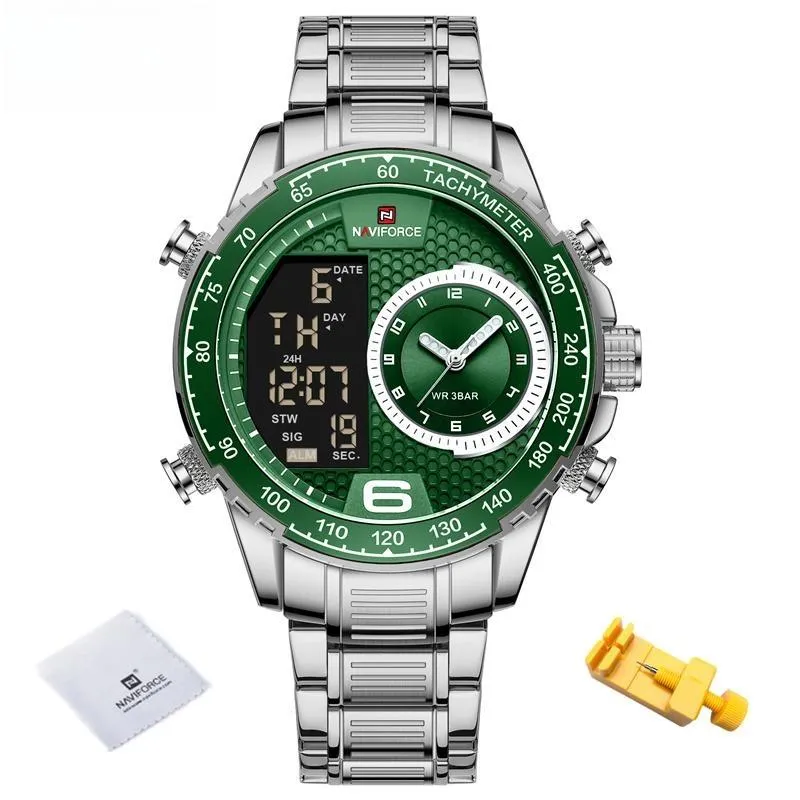 Luxury Watch Sexy Stainless Steel Digital Sport Chronograph Quartz Men Wristwatch