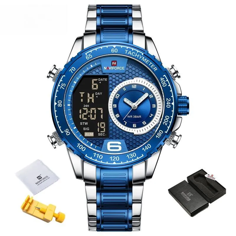 Luxury Watch Sexy Stainless Steel Digital Sport Chronograph Quartz Men Wristwatch