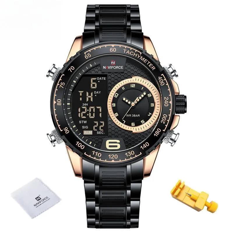 Luxury Watch Sexy Stainless Steel Digital Sport Chronograph Quartz Men Wristwatch