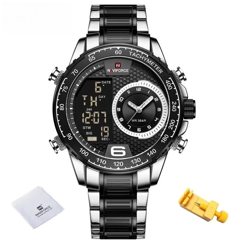 Luxury Watch Sexy Stainless Steel Digital Sport Chronograph Quartz Men Wristwatch