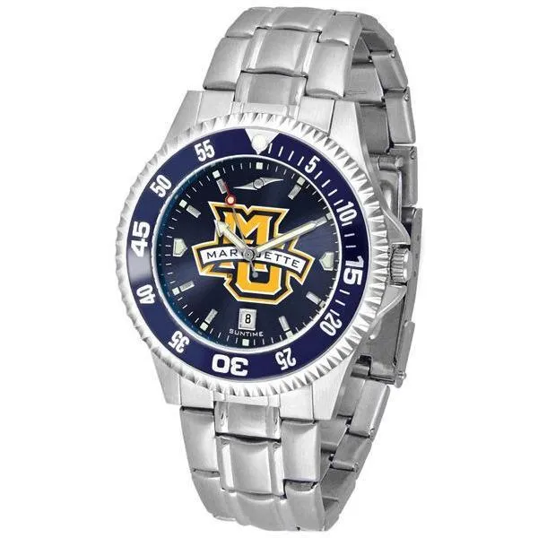 Marquette Golden Eagles Mens Competitor AnoChrome Steel Band Watch w/ Colored Bezel