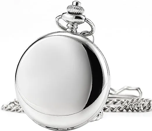 Mechanical Pocket Watches for Men, Lucky Dragon and Phoenix, Skeleton Pocket Watch with Chain