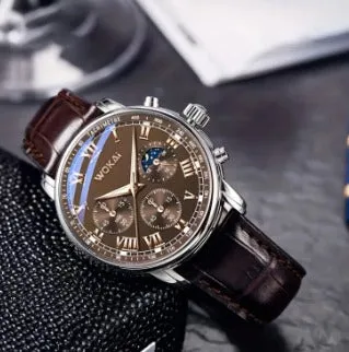 Men Business Wrist Watch Quartz Casual Belt Men's Watch Brown Watch