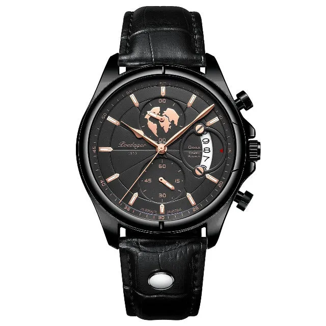 Men Watch Fashion Chronograph Leather Quartz Watches Waterproof Luminous Top Brand Luxury Casual Sport Men's Wristwatchwish  Sports Waterproof Wrist Watch