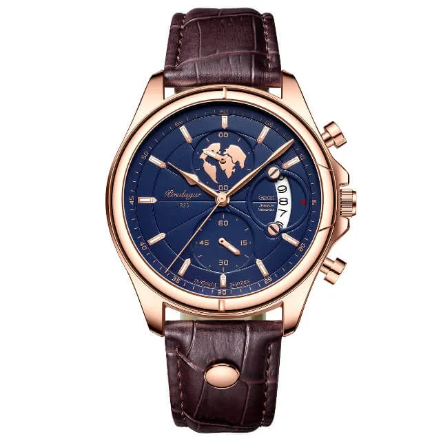 Men Watch Fashion Chronograph Leather Quartz Watches Waterproof Luminous Top Brand Luxury Casual Sport Men's Wristwatchwish  Sports Waterproof Wrist Watch