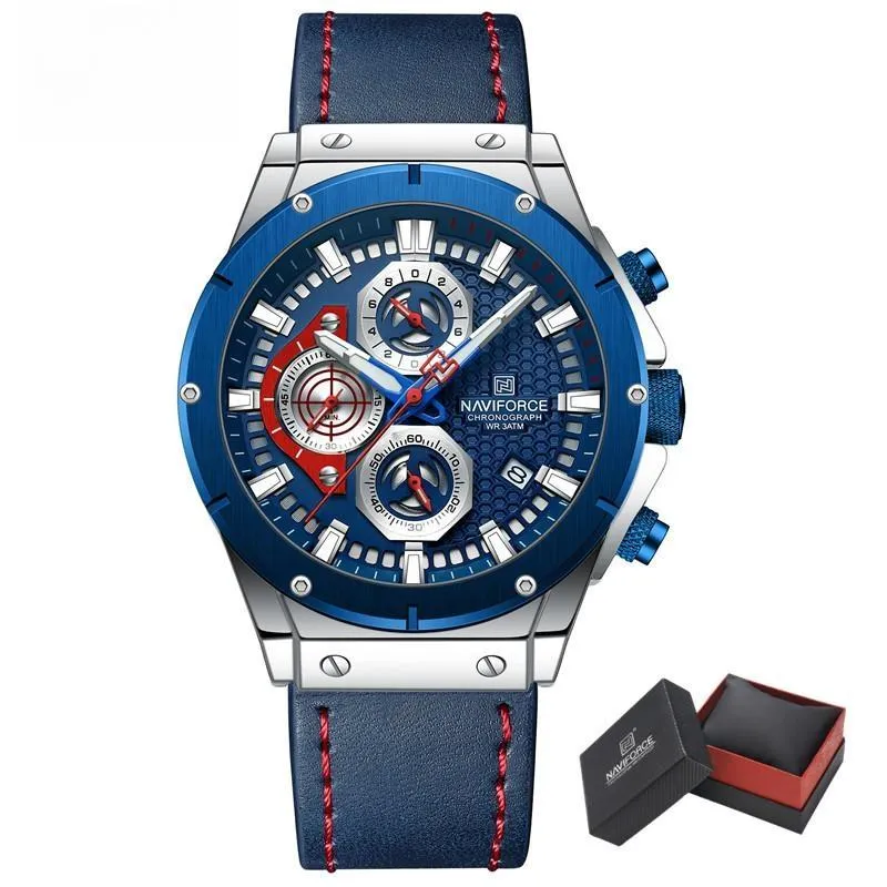 Men Watches Military Fashion Waterproof Clock Luxury Leather Strap Quartz Wristwatch